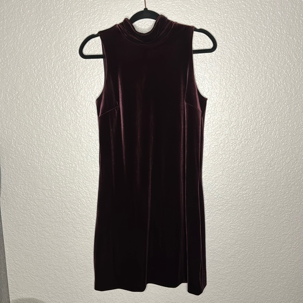 Ann Taylor Factory, Deep Plum Crushed Velvet Dress Petite(small)